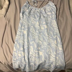 Abercrombie & Fitch White and Light Blue Swirl Halter